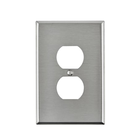 Leviton Leviton Silver 1 gang Stainless Steel Duplex Oversized Wall Plate 1 pk 84103-040